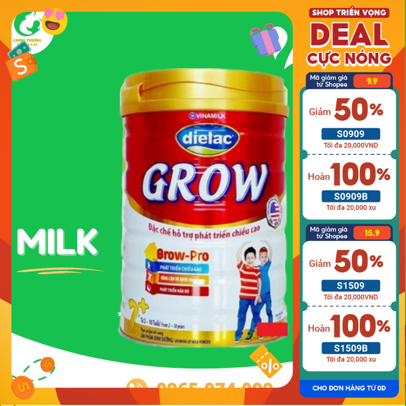 Sữa Dielac Grow số(1+ 2+) lon 900g Date [2023]