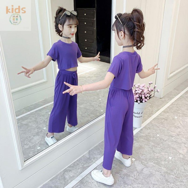 Bộ Đồ Lụa Mát Dáng Rộng Thời Trang Mùa Hè Cho Bé 3-5-8-10-12 Tuổi