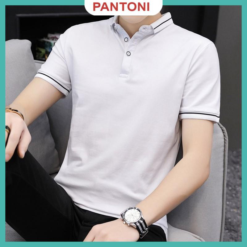 Áo phông nam ngắn tay cổ bẻ phối viền cao cấp : Kiểu dáng Hàn Quốc chất liệu cotton , co giãn 4 chiều(APKV) | BigBuy360 - bigbuy360.vn