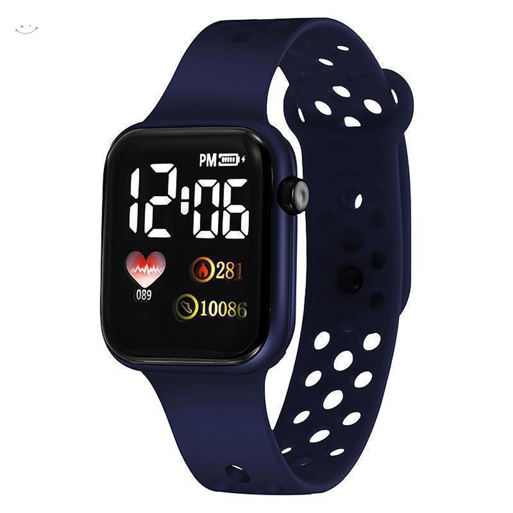 Đồng Hồ Điện Tử Màn Hình Led Kỹ Thuật Số Hình Vuông Chống Nước Cho Học Sinh Nữ