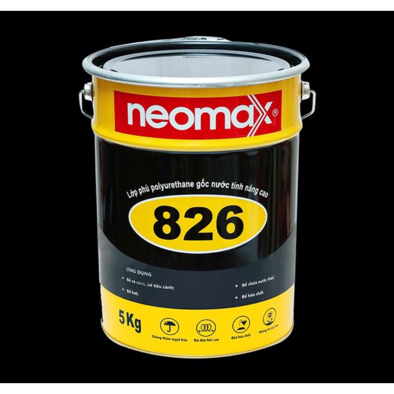 NEOMAX 826 chống thấm bể cá cảnh,bể bơi,tiểu cảnh,bể nước ăn,dạng lỏng,dễ thi công 5kg