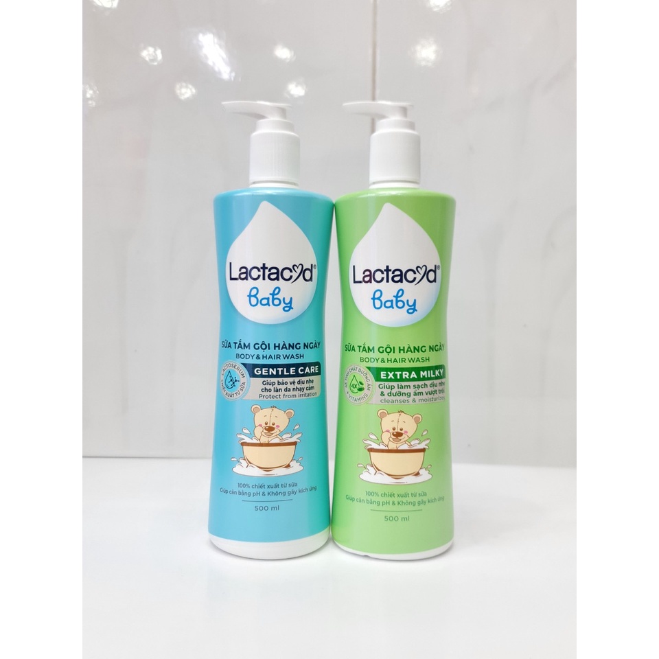Sữa Tắm Gội Em Bé Dịu Nhẹ Lactacyd Baby 500ml