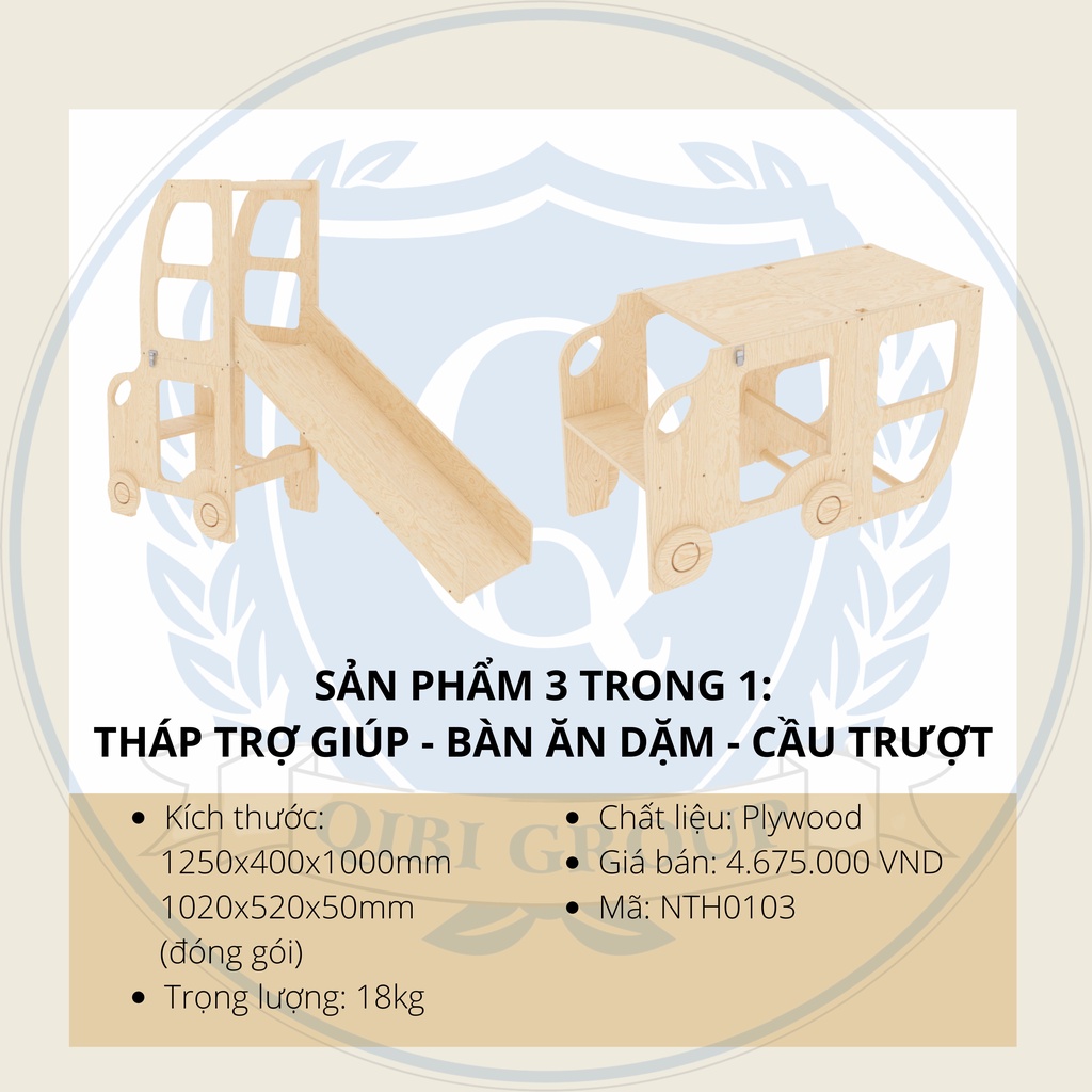 Nội thất Montessori phòng ngủ bàn cầu trượt cho bé decor phòng ngủ trẻ em