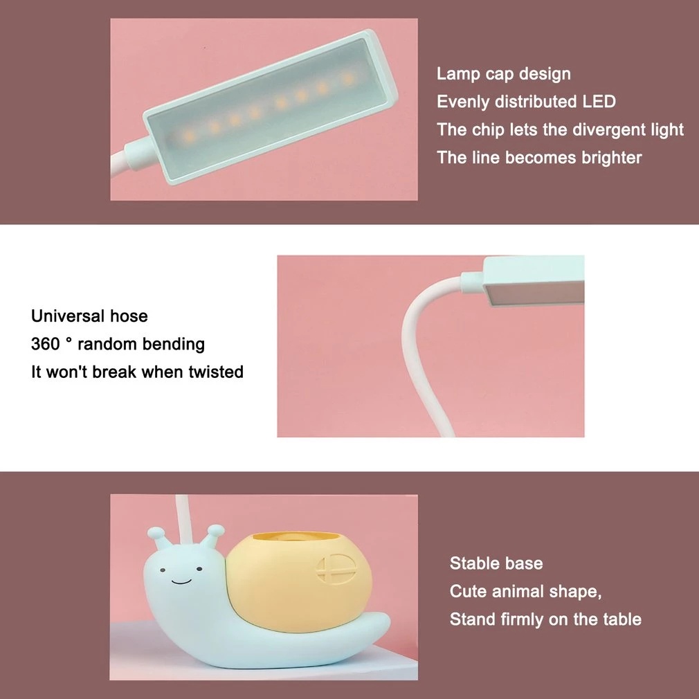 Đèn LED Đọc Sách Hình Ốc Sên Dễ Thương Sạc USB