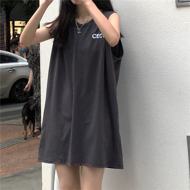 Áo Thun Nữ Không Tay Dáng Rộng Phong Cách Hàn Quốc Trẻ Trung