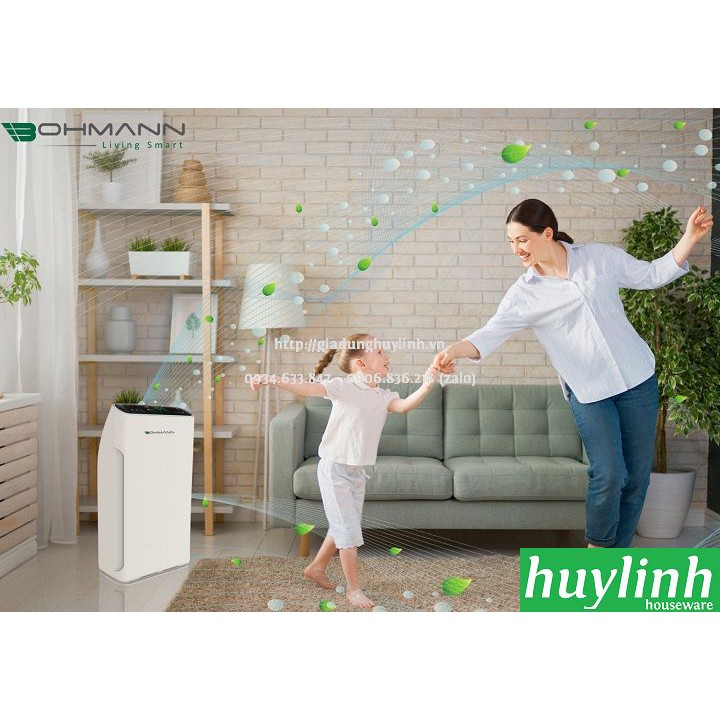 [Mã ELHAMS5 giảm 6% đơn 300K] Máy lọc không khí Bohmann B5.02 - 60m2 - Điều khiển wifi - Diệt khuẩn UV