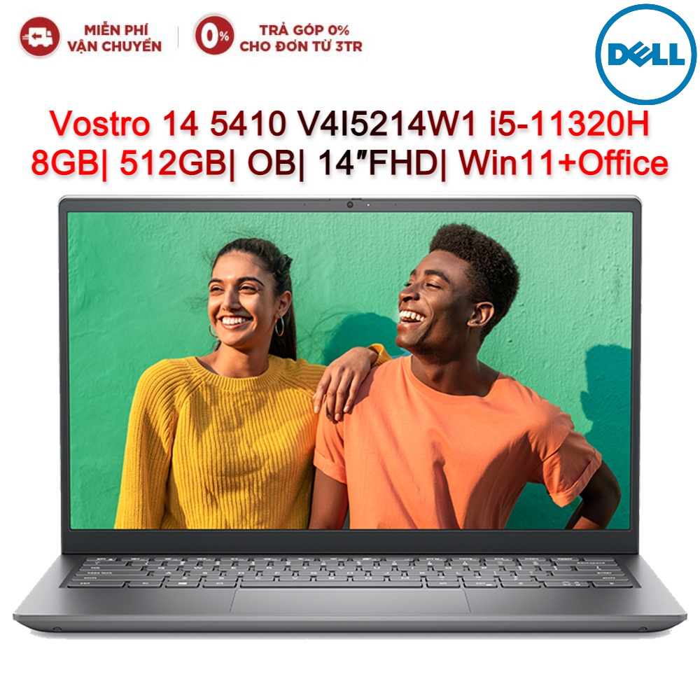 Laptop Dell Vostro 14 5410 V4I5214W1 i5-11320H| 8GB| 512GB| OB| 14″FHD| Win11+Office (Xám