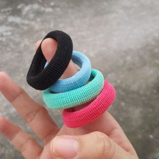 Túi 48 thun cột tóc màu/đen cở nhỏ bản 1cm (Hàng Việt Nam,có mùi)