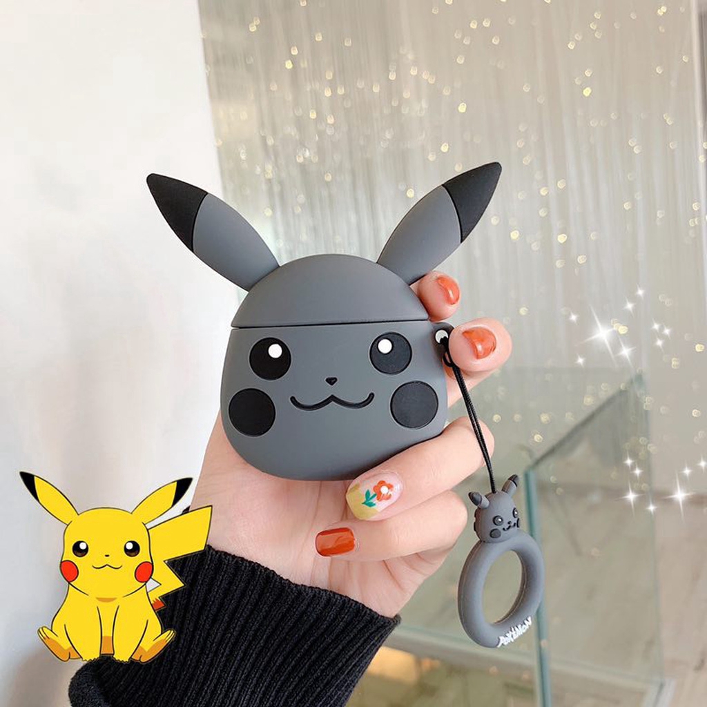 Hộp silicone hình Pikachu chống sốc cho tai nghe airpods1 2