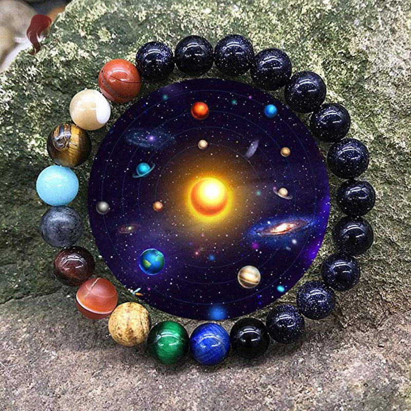 Vòng đeo tay chuỗi hạt đá phong cách các hành tinh độc đáo thời trang