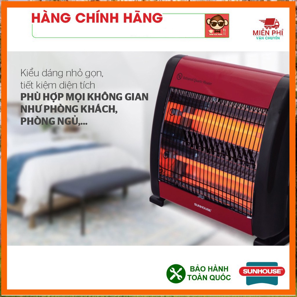 Đèn Sưởi SUNHOUSE 2 Bóng 3 Bóng SHD7013 - Máy sưởi Tốc Độ Làm Ấm nhanh Tỏa Nhiệt Đều - Bảo Hành 1 Năm