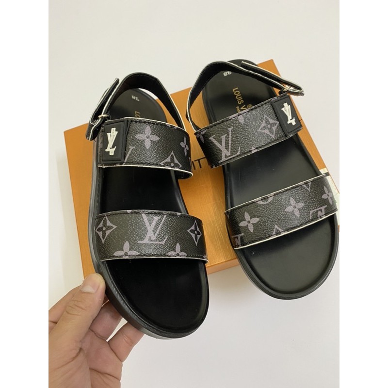 Dép Sandal, quai hậu lv nam đế đúc cao su quai da hàng Fullbox.
