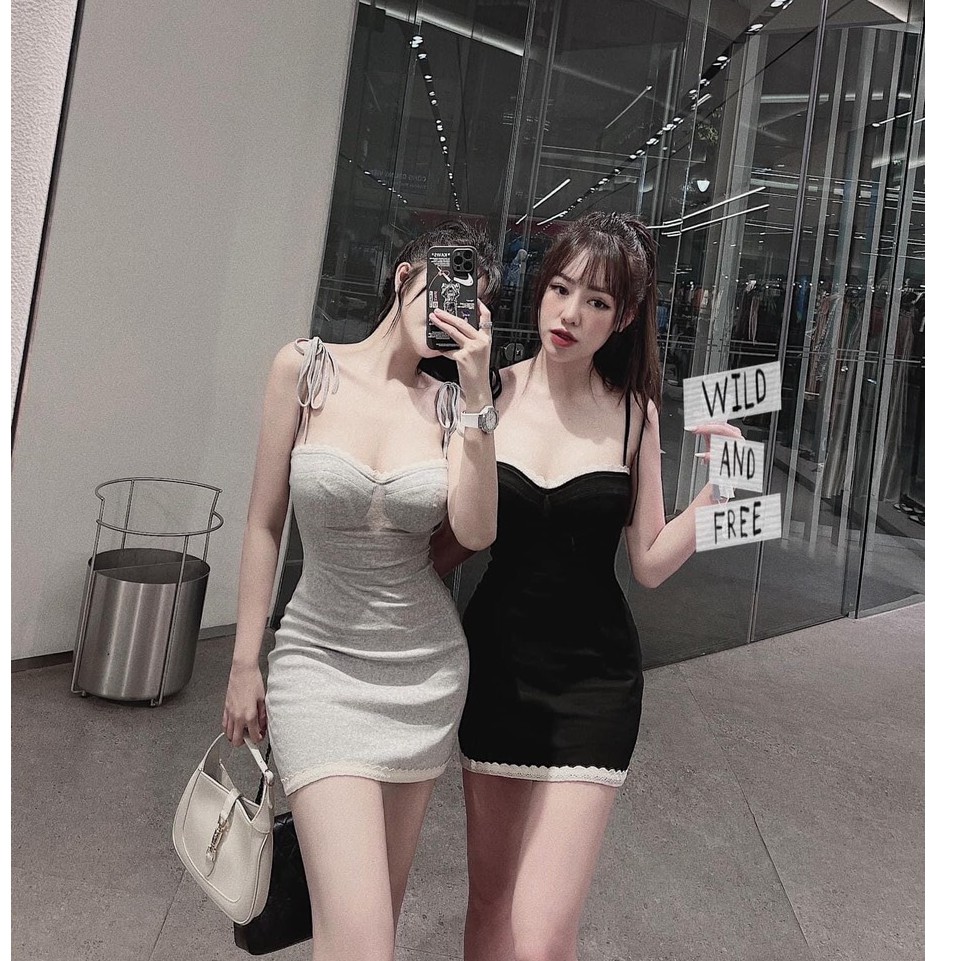 [Mã SKAMA06 giảm 8% tối đa 50K đơn 250K] Váy Body Hai Dây Cúp Ngực Pha Ren Sexy | BigBuy360 - bigbuy360.vn