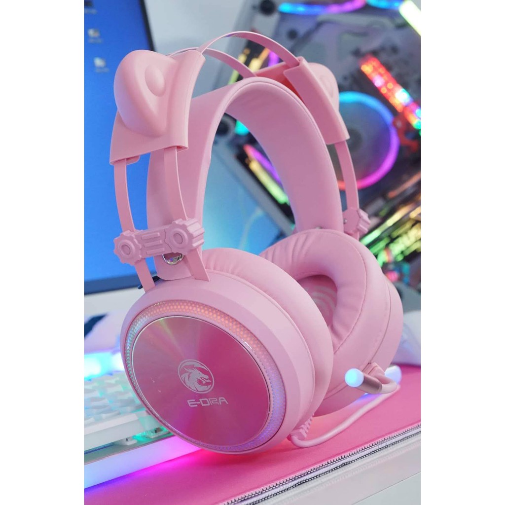 Tai nghe E-Dra EH412 Pro Pink led RGB, âm thanh 7.1 - Hàng chính hãng