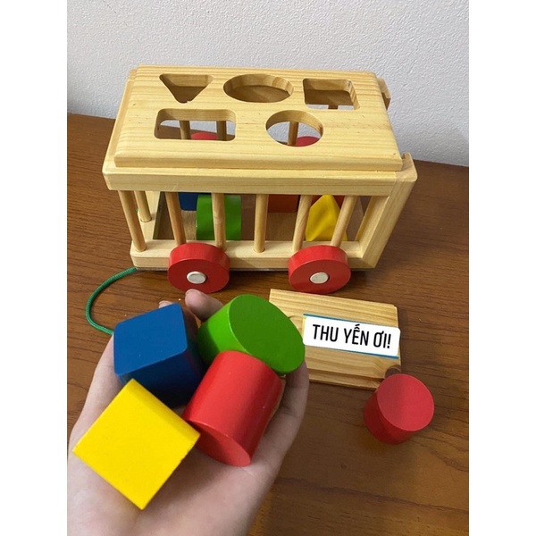 🐳🐳 Đồ Chơi Xe Cũi Thả Hình Khối Bằng Gỗ Nhiều Màu Sắc Cho Bé Yêu🌹- Đồ Chơi Giáo Dục An Toàn Giúp Bé Phát Triển Tư Duy
