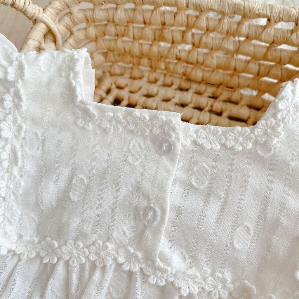 Áo Liền Quần Tay Cánh Tiên Thời Trang Mùa Hè Cho Bé Gái 0-2 Tuổi