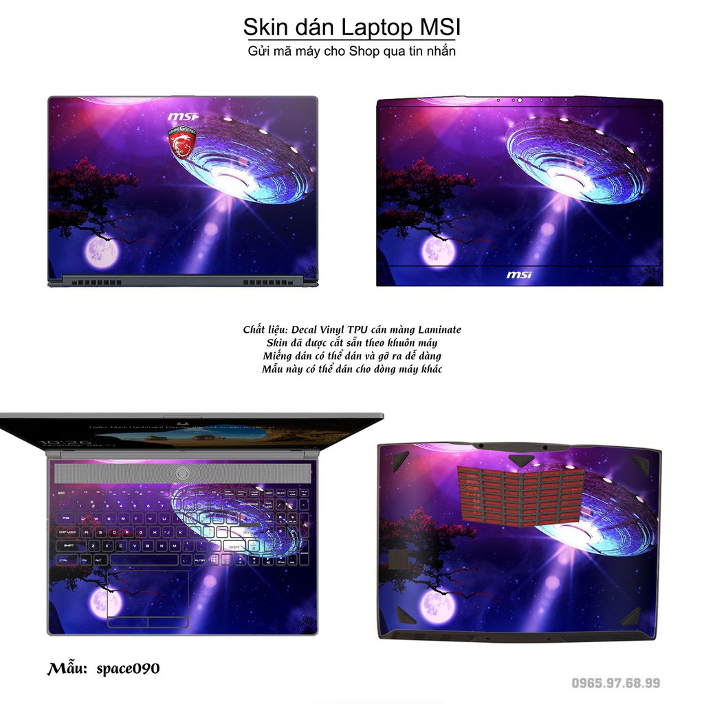 Skin dán Laptop MSI in hình không gian _nhiều mẫu 15 (inbox mã máy cho Shop)