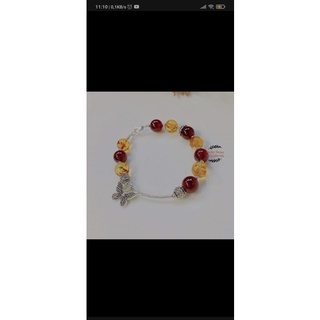 Vòng garnet và hổ phách