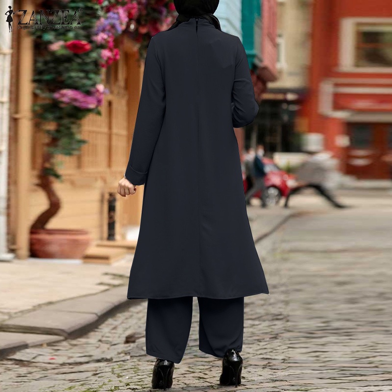 Zanzea Set Đồ Dài Xẻ Tà Phong Cách Hồi Giáo Thời Trang Cho Nữ
