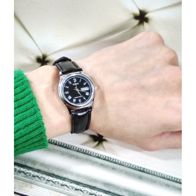 Đồng hồ nữ dây da Casio chính hãng Anh Khuê LTP-V006L-1BUDF