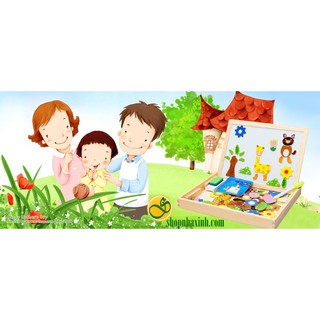 Bảng ghép hình gỗ 2 mặt