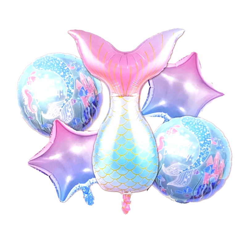 Set 5 Bong Bóng Cao Su Hình Nàng Tiên Cá