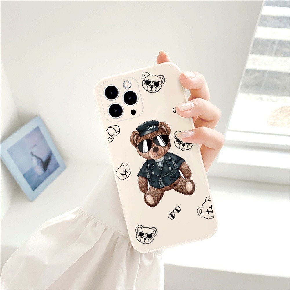 Ốp lưng BVC cạnh vuông giả 14 gấu 3 5 6 5s/6/6plus/6s/6splus/7/7plus/8/8plus/x/xr/xs/11/12/pro/promax/13/14Promax