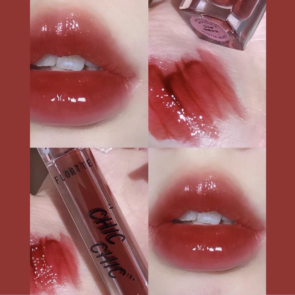 Son kem bóng FLORTTE căng bóng mướt mịn siêu lì Chic Chic Jelly Lip Tint FLOR02