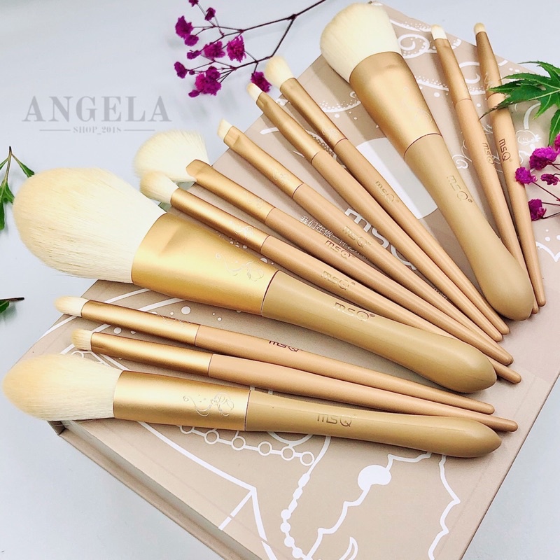 Bộ Cọ Trang Điểm Cá Nhân Msq( LÔNG CO MỀM MẠI, THÂN CỌ CHẮC CHẮN) Kèm Theo Túi Da Đựng Cọ Siêu Xinh Siêu Sang