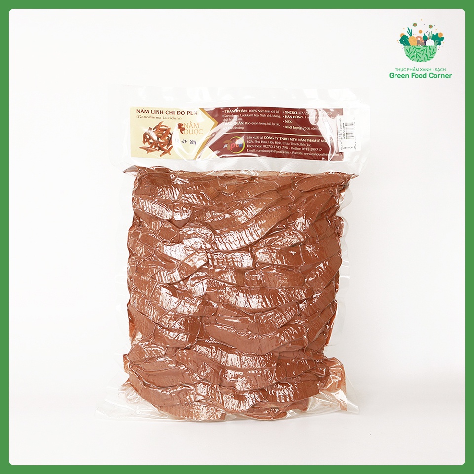 Nấm Linh Chi Đỏ Cắt Lát Túi 250g - PLN - Nấm Linh Chi Giống Việt Nam Thái Lát Vị Đắng Nhẹ