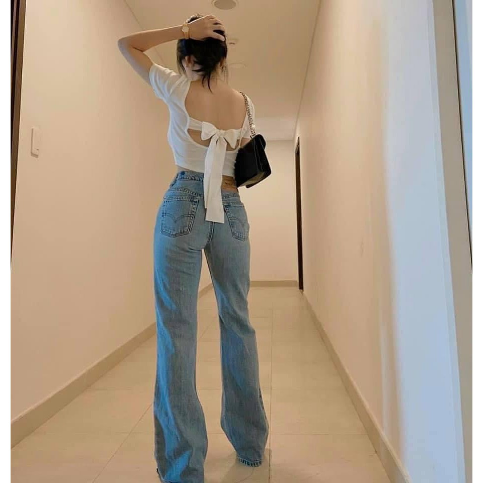 [C164] Áo croptop buộc nơ lưng sexy - Áo croptop cộc tay nữ freesize phom ôm tôn dáng chất thun giá siêu rẻ