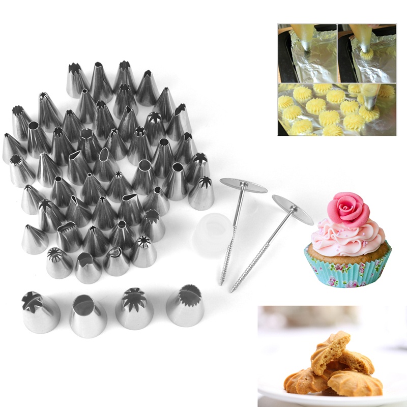 52 cái / Set Bánh ngọt Đóng băng Đầu phun Mẹo Trang trí Bánh Làm Hoa Trang trí Công cụ Làm bánh