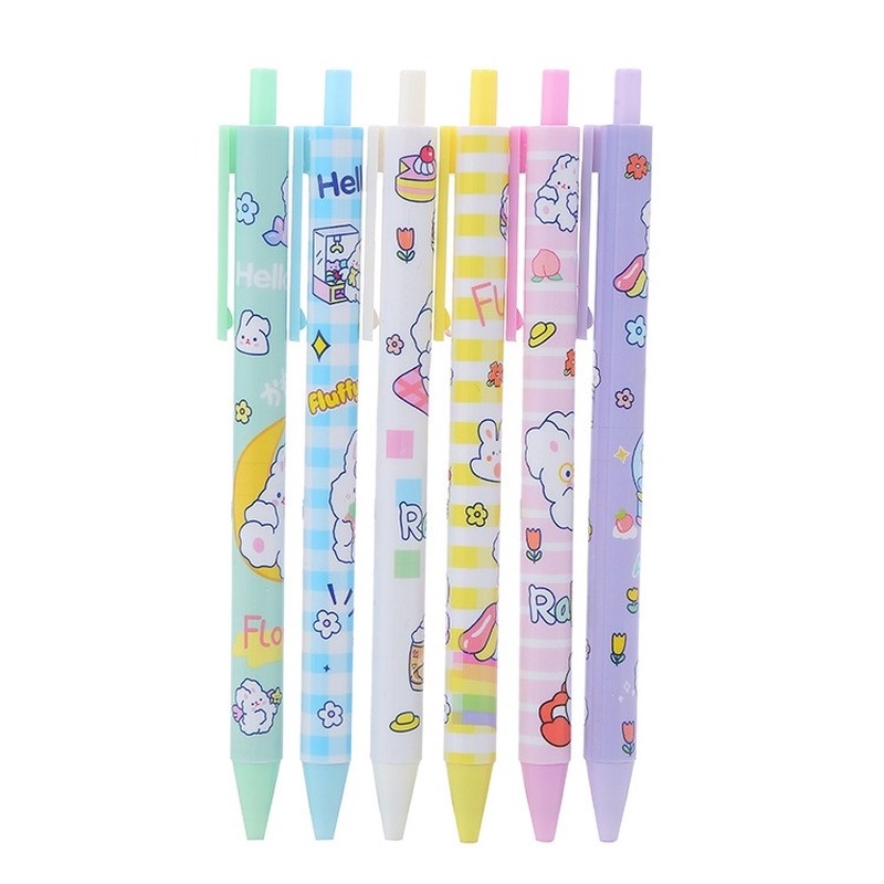 Bút bi dạng ấn mực đen ngòi 0.5mm hình thỏ sáng tạo đáng yêu tiện dụng cho văn phòng