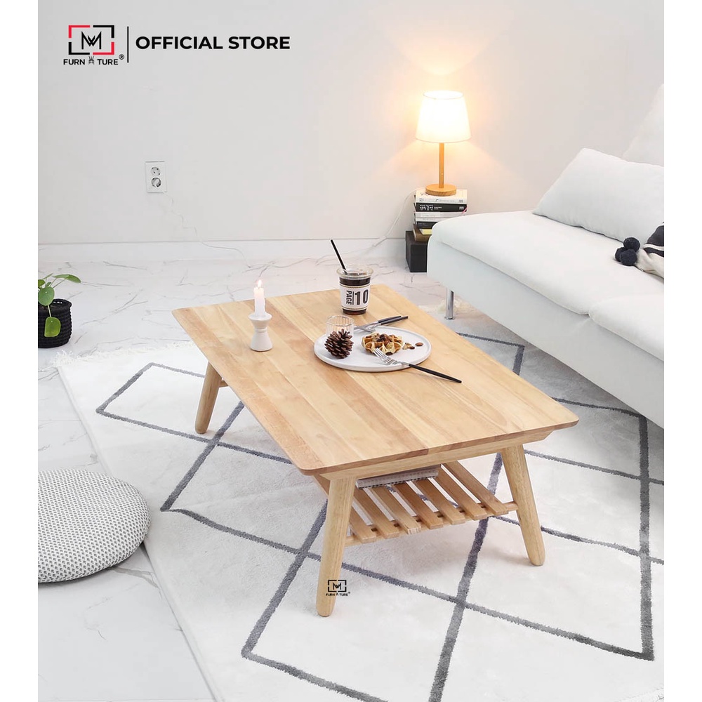 Bàn trà MW FURNITURE gỗ cao su xuất khẩu hàn quốc A TABLE - Nội thất phòng khách