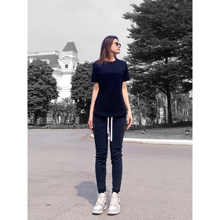 Quần Jogger Nỉ Basic Đen giành cho Nữ Lexuza 0108 [Dây rút đen]