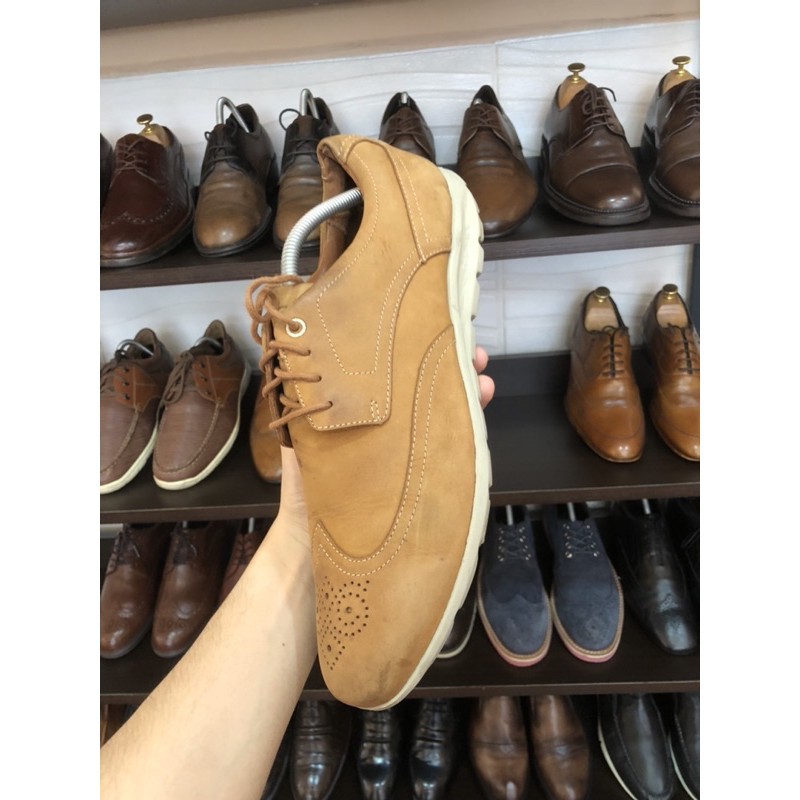 [Giày 2hand] [Size 43] Giày Wingtips Da Lộn Màu Vàng Bò Thương hiệu Rockport Size 43