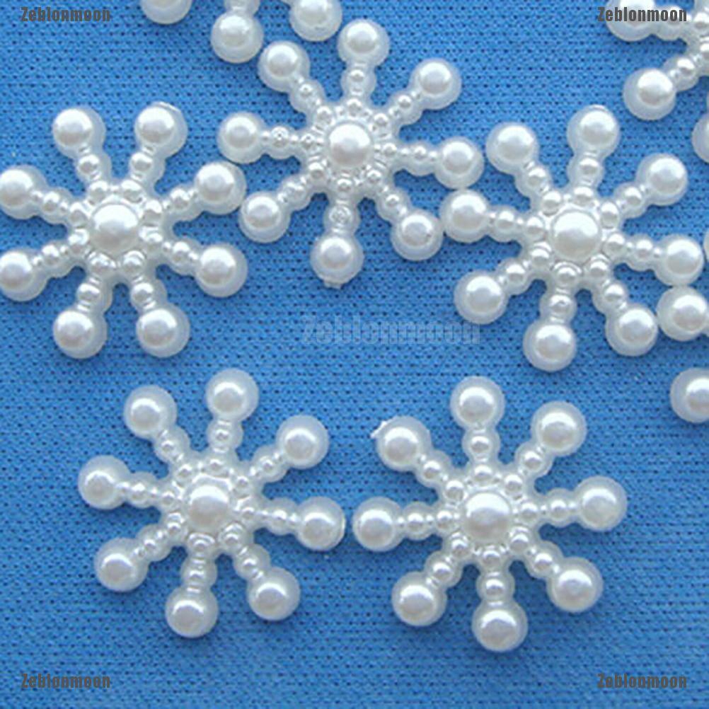 Bộ 100 Tăm Bông Tuyết Đính Ngọc Trai Nhân Tạo