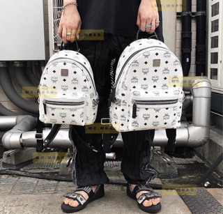 Balo mcm trắng trơn full size mini - s - m - l