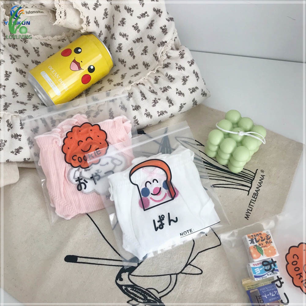 Portable Multifunctional Storage Bag Japanese Style Simple Cartoon Transparent Ziplock Bag