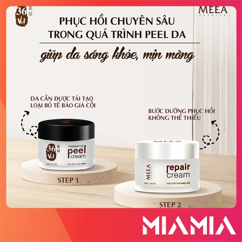 Combo Peel Da Tảo Sâm 36 Vị + Kem Face Phục Hồi Da HA MeeA Organic