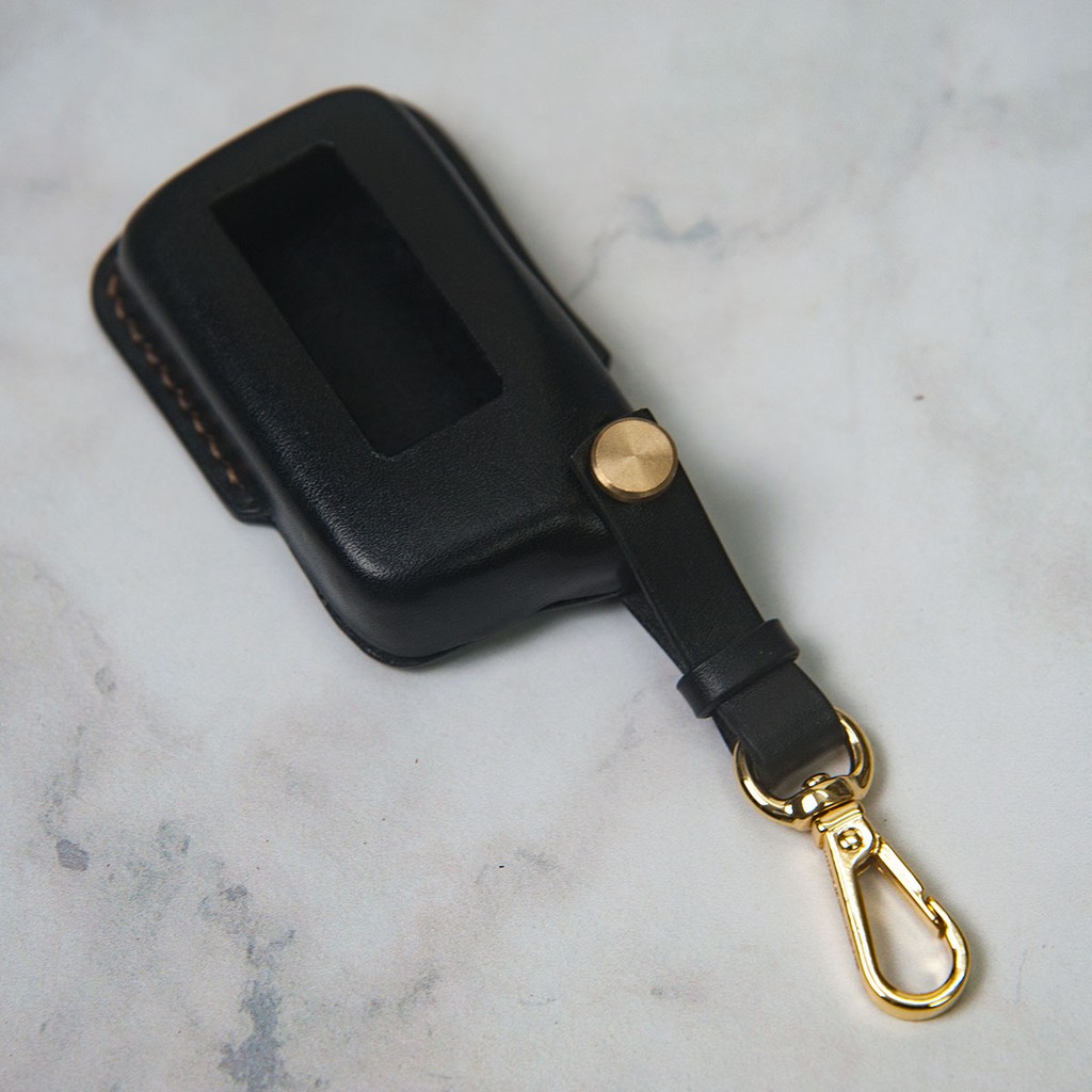 Bao da chìa khoá ép phom màu đen cho các dòng xe Lexus mới, đồ thủ công handmade chất liệu da bò thật - ASBD46LX2