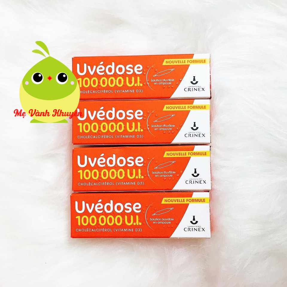  Vitamin D3 Uvedose 100000 UI cho bé từ 18 tháng tuổi, Pháp liều cao (ống 2ml)