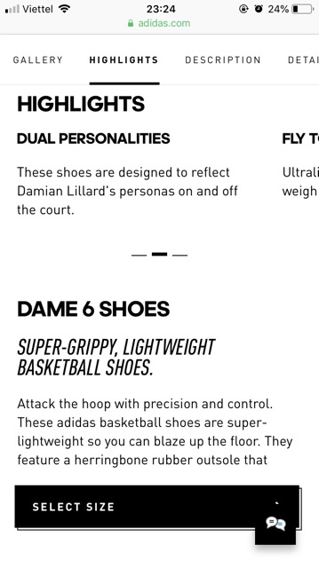 Thanh lý Giày Adidas Dame 6