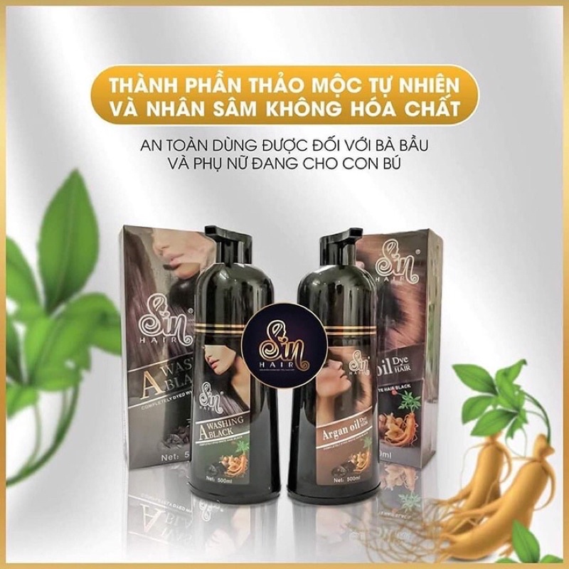 DẦU GỘI PHỦ BẠC SIN HAIR A WASHING COKOR/BLACK 500ml chính hãng Nhật Bản