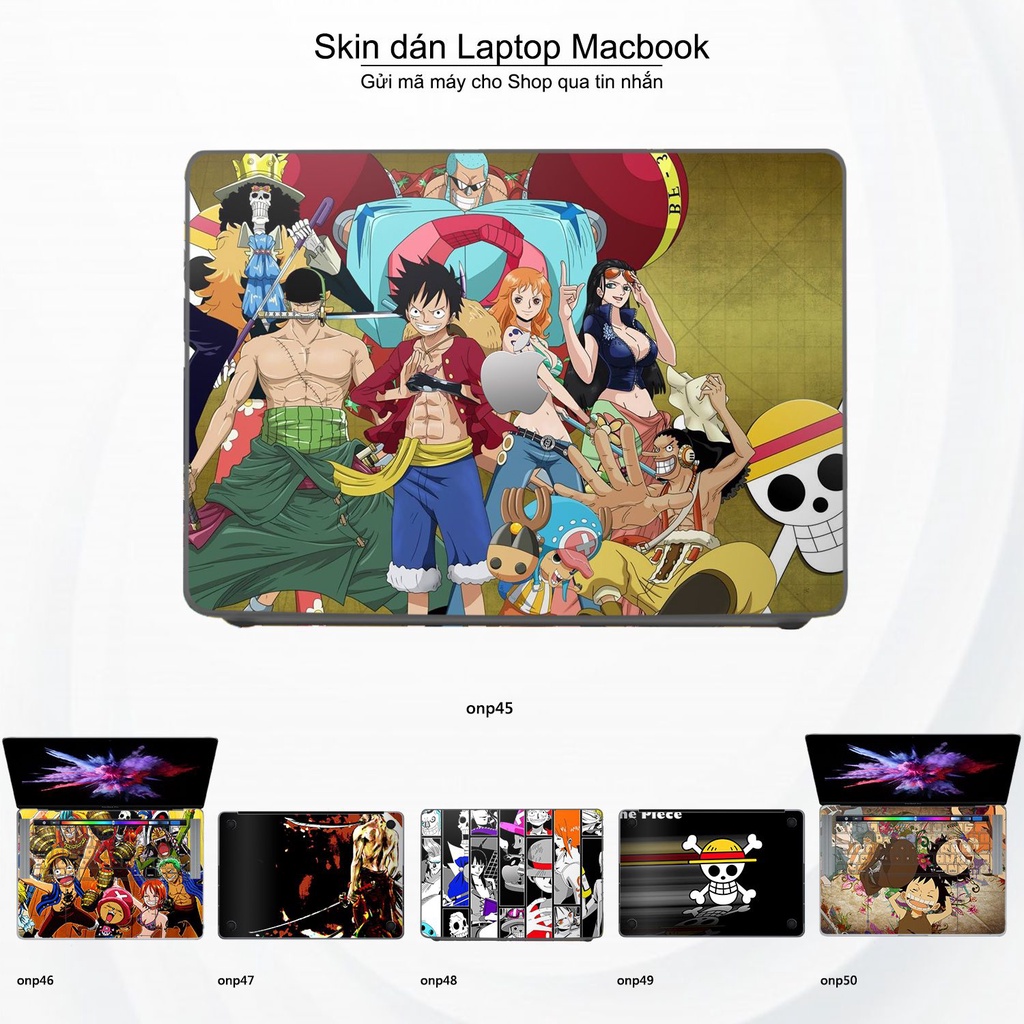 Skin dán Macbook mẫu One Piece (đã cắt sẵn, inbox mã máy cho shop)