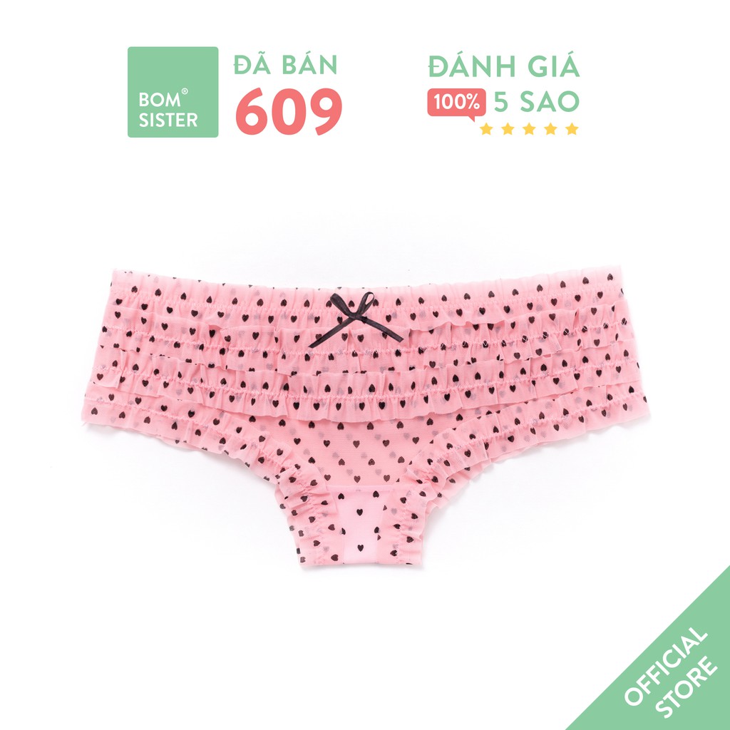 [Mã FARSBR99A giảm 10% đơn 99K] Quần Lót Chất Lưới Xếp Tầng Đính Nơ Hoạ Tiết Dễ Thương BOM SISTER Q3031