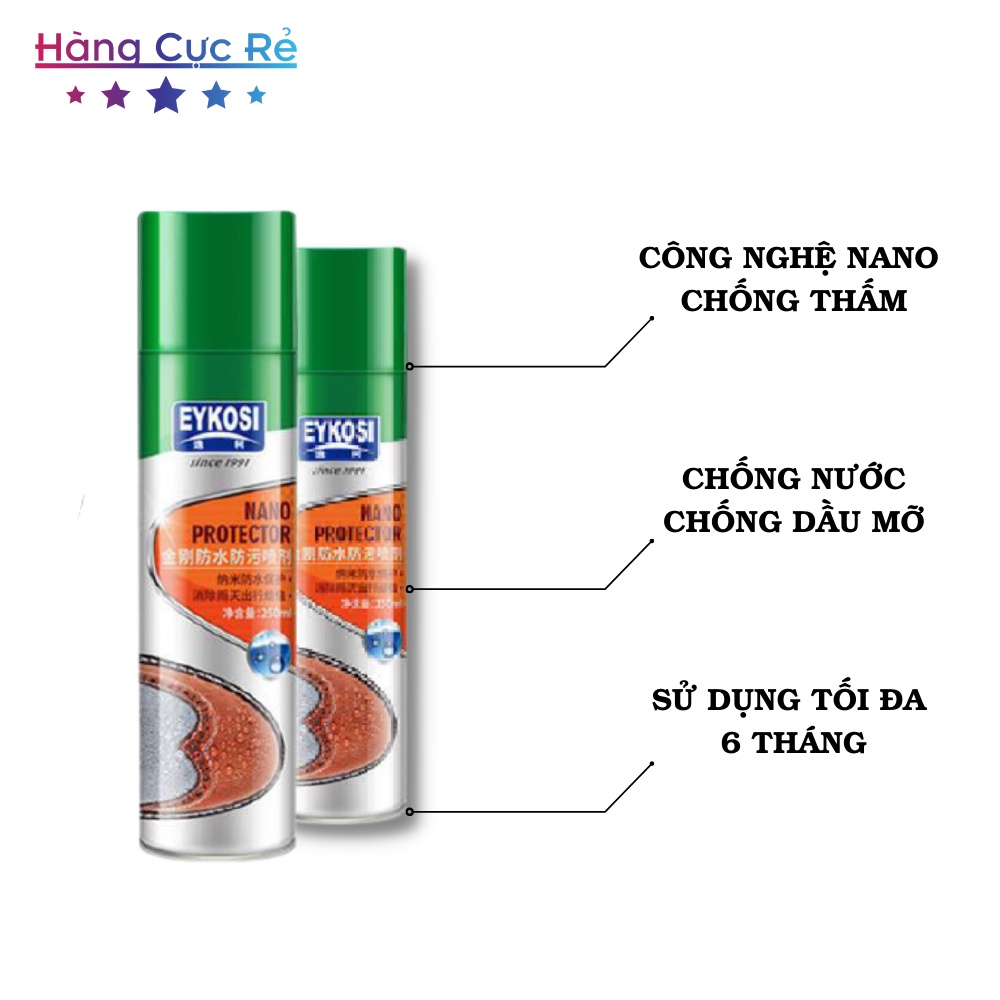 Chai xịt phủ nano, chống thấm nước cho giày dép Eykosi 250ml - Shop Hàng Cực Rẻ