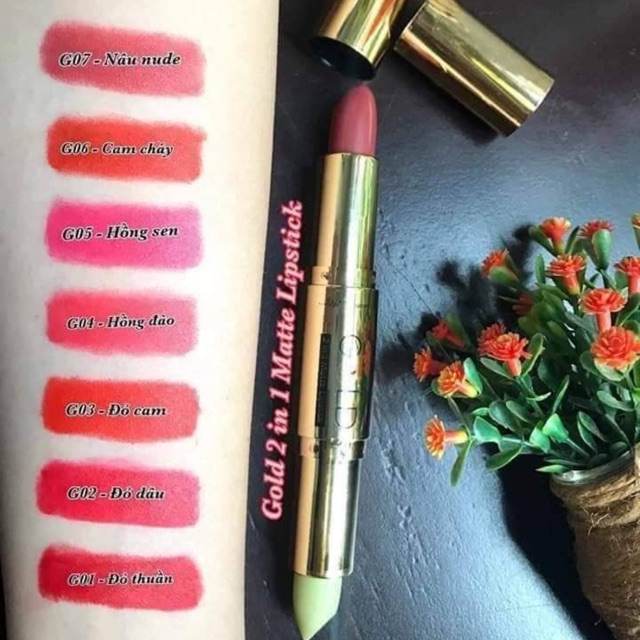 Son Gold nhung lì, bền màu, k trôi, chuẩn màu, phát hiện chì đền 10 triệu, hàng chính hãng 100%, full hộp.