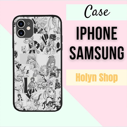 Ốp Màu Đen In Hình Cắt Dán Manga Fairy Tail Hot Trend Cao Cấp mcm cho IPHONE SAMSUNG PAP20210943