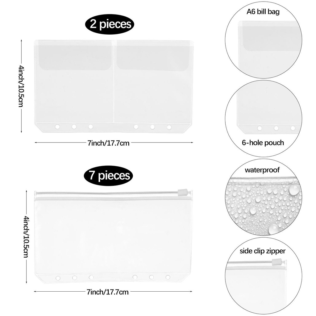 Lanfy A6 Bìa Đựng Tiền Mặt Bằng PU Thiết Thực